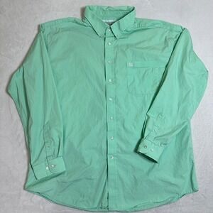 Cinch Men's 2XL Mint Green Long Sleeve Button Down Western Shirt Solid Classic